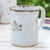 Ceramic mug, 'Thai Leaves' - Handcrafted Leafy Brown and Grey Crackled Ceramic Mug