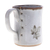 Ceramic mug, 'Thai Leaves' - Handcrafted Leafy Brown and Grey Crackled Ceramic Mug