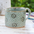 Ceramic cup, 'Floral Burst' - Crackled Finished Floral Turquoise Ceramic Cup from Thailand