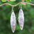 Silver dangle earrings, 'Divine Leaves' - Folk Art Leaf-Shaped Hill Tribe Silver Dangle Earrings