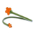 Pulsera cruzada de cuero - Pulsera envolvente de cuero floral verde y naranja hecha a mano