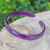 Leather cuff bracelet, 'Simply Wise' - Handcrafted Modern Leather Cuff Bracelet in Purple