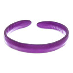 Leather cuff bracelet, 'Simply Wise' - Handcrafted Modern Leather Cuff Bracelet in Purple