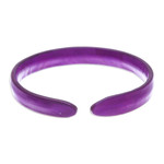 Leather cuff bracelet, 'Simply Wise' - Handcrafted Modern Leather Cuff Bracelet in Purple