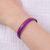 Leather cuff bracelet, 'Simply Wise' - Handcrafted Modern Leather Cuff Bracelet in Purple