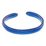 Leather cuff bracelet, 'Simply Loyal' - Handcrafted Modern Leather Cuff Bracelet in Blue