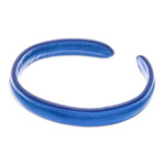 Leather cuff bracelet, 'Simply Loyal' - Handcrafted Modern Leather Cuff Bracelet in Blue