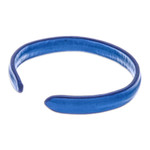 Leather cuff bracelet, 'Simply Loyal' - Handcrafted Modern Leather Cuff Bracelet in Blue