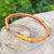 Leather cuff bracelet, 'Joyous Bamboo' - Bamboo-Inspired Adjustable Yellow Leather Cuff Bracelet