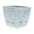 Celadon ceramic mini flower pot, 'Blue Kitty Garden' - Cat and Floral-Themed Celadon Ceramic Mini Planter in Blue