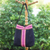 Cotton shoulder bag, 'Thai Caprice' - Handcrafted Black and Pink Cotton Shoulder Bag from Thailand