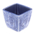 Mini macetero de cerámica Celadón - Minimaceta de cerámica azul con acabado craquelado y temática de gato