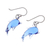 Pendientes colgantes de vidrio soplado a mano - Aretes colgantes de vidrio en forma de delfín soplados a mano en azul