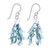 Handblown glass dangle earrings, 'Teal Tree' - Tree-Inspired Handblown Glass Dangle Earrings in Teal