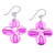 Ohrringe aus mundgeblasenem Glas, 'Vibrant Blossoms' (Blüten) - Blumenohrringe aus geblasenem Glas in Rosa mit Silberhaken