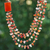 Karneol- und Chalcedonstrang-Halskette - Orangefarbene Karneol- und Chalcedon-Strang-Halskette