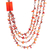 Carnelian and chalcedony strand necklace, 'Window to Courage' - Orange Carnelian and Chalcedony Strand Necklace (image 2d) thumbail