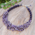 Amethyst and chalcedony beaded strand necklace, 'Wise Jewels' - Purple-Toned Amethyst and Chalcedony Beaded Strand Necklace (image 2b) thumbail