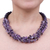 Amethyst and chalcedony beaded strand necklace, 'Wise Jewels' - Purple-Toned Amethyst and Chalcedony Beaded Strand Necklace (image 2i) thumbail