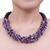 Amethyst and chalcedony beaded strand necklace, 'Wise Jewels' - Purple-Toned Amethyst and Chalcedony Beaded Strand Necklace