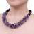 Amethyst and chalcedony beaded strand necklace, 'Wise Jewels' - Purple-Toned Amethyst and Chalcedony Beaded Strand Necklace