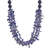 Lapis lazuli and chalcedony beaded strand necklace, 'True Jewels' - Blue Lapis lazuli and Chalcedony Beaded Strand Necklace thumbail