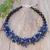 Lapis lazuli and chalcedony beaded strand necklace, 'True Jewels' - Blue Lapis lazuli and Chalcedony Beaded Strand Necklace (image 2b) thumbail