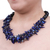 Collar de cuentas de lapislázuli y calcedonia - Collar de hilo con cuentas de lapislázuli azul y calcedonia