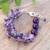Amethyst and chalcedony beaded strand bracelet, 'Wise Jewels' - Purple-Toned Amethyst and Chalcedony Beaded Strand Bracelet (image 2) thumbail