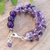 Amethyst and chalcedony beaded strand bracelet, 'Wise Jewels' - Purple-Toned Amethyst and Chalcedony Beaded Strand Bracelet (image 2b) thumbail