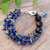 Lapis lazuli beaded strand bracelet, 'True Jewels' - Blue-Toned Lapis Lazuli and Glass Beaded Strand Bracelet