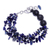 Lapis lazuli beaded strand bracelet, 'True Jewels' - Blue-Toned Lapis Lazuli and Glass Beaded Strand Bracelet thumbail