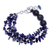 Lapis lazuli beaded strand bracelet, 'True Jewels' - Blue-Toned Lapis Lazuli and Glass Beaded Strand Bracelet