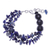 Lapis lazuli beaded strand bracelet, 'True Jewels' - Blue-Toned Lapis Lazuli and Glass Beaded Strand Bracelet (image 2d) thumbail