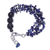 Lapis lazuli beaded strand bracelet, 'True Jewels' - Blue-Toned Lapis Lazuli and Glass Beaded Strand Bracelet (image 2e) thumbail