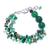 Chalcedony beaded strand bracelet, 'Thoughtful Jewels' - Green-Toned Chalcedony and Glass Beaded Strand Bracelet