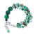 Chalcedony beaded strand bracelet, 'Thoughtful Jewels' - Green-Toned Chalcedony and Glass Beaded Strand Bracelet
