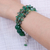 Chalcedony beaded strand bracelet, 'Thoughtful Jewels' - Green-Toned Chalcedony and Glass Beaded Strand Bracelet