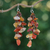 Carnelian beaded waterfall earrings, 'Courageous Jewels' - Orange-Toned Carnelian and Glass Beaded Waterfall Earrings (image 2) thumbail
