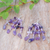 Amethyst beaded waterfall earrings, 'Wise Jewels' - Purple-Toned Amethyst and Glass Beaded Waterfall Earrings (image 2b) thumbail