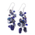 Lapis lazuli beaded waterfall earrings, 'True Jewels' - Blue-Toned Lapis Lazuli and Glass Beaded Waterfall Earrings thumbail