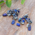 Lapis lazuli beaded waterfall earrings, 'True Jewels' - Blue-Toned Lapis Lazuli and Glass Beaded Waterfall Earrings (image 2b) thumbail