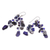 Lapis lazuli beaded waterfall earrings, 'True Jewels' - Blue-Toned Lapis Lazuli and Glass Beaded Waterfall Earrings (image 2c) thumbail