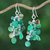 Chalcedony beaded waterfall earrings, 'Thoughtful Jewels' - Green-Toned Chalcedony and Glass Beaded Waterfall Earrings (image 2) thumbail