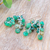 Chalcedony beaded waterfall earrings, 'Thoughtful Jewels' - Green-Toned Chalcedony and Glass Beaded Waterfall Earrings