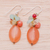 Multi-gemstone cluster earrings, 'Exotic Orange' - Quartz Citrine and Aventurine Cluster Earrings