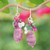 Rhodonite and quartz cluster earrings, 'Marvelous Magenta' - Rhodonite Quartz Glass and Resin Beaded Cluster Earrings