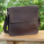 Leather shoulder bag, 'Metropolitan Chocolate' - Handcrafted Adjustable 100% Chocolate Leather Shoulder Bag