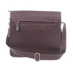 Leather shoulder bag, 'Metropolitan Chocolate' - Handcrafted Adjustable 100% Chocolate Leather Shoulder Bag