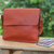 Leather shoulder bag, 'Metropolitan Spice' - Handcrafted Adjustable 100% Spice Leather Shoulder Bag
